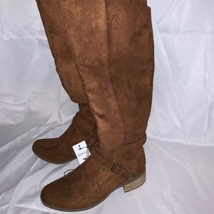Brown knee high boots